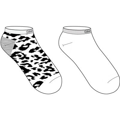 WOMEN'S 2PK LEOPARD FLAT KNIT LOW CUT