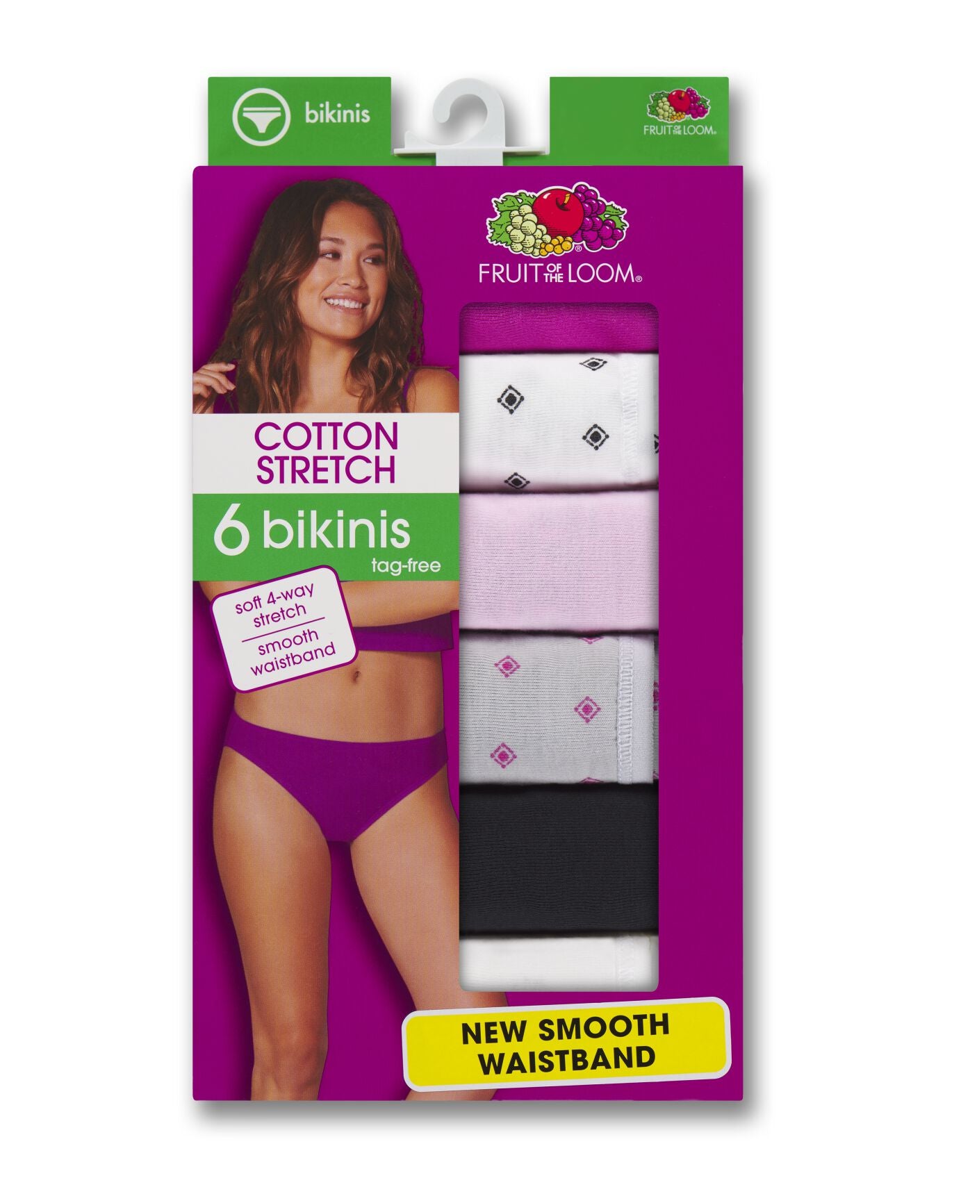 Womens Cotton Stretch Bikini Panty 6 Pack –