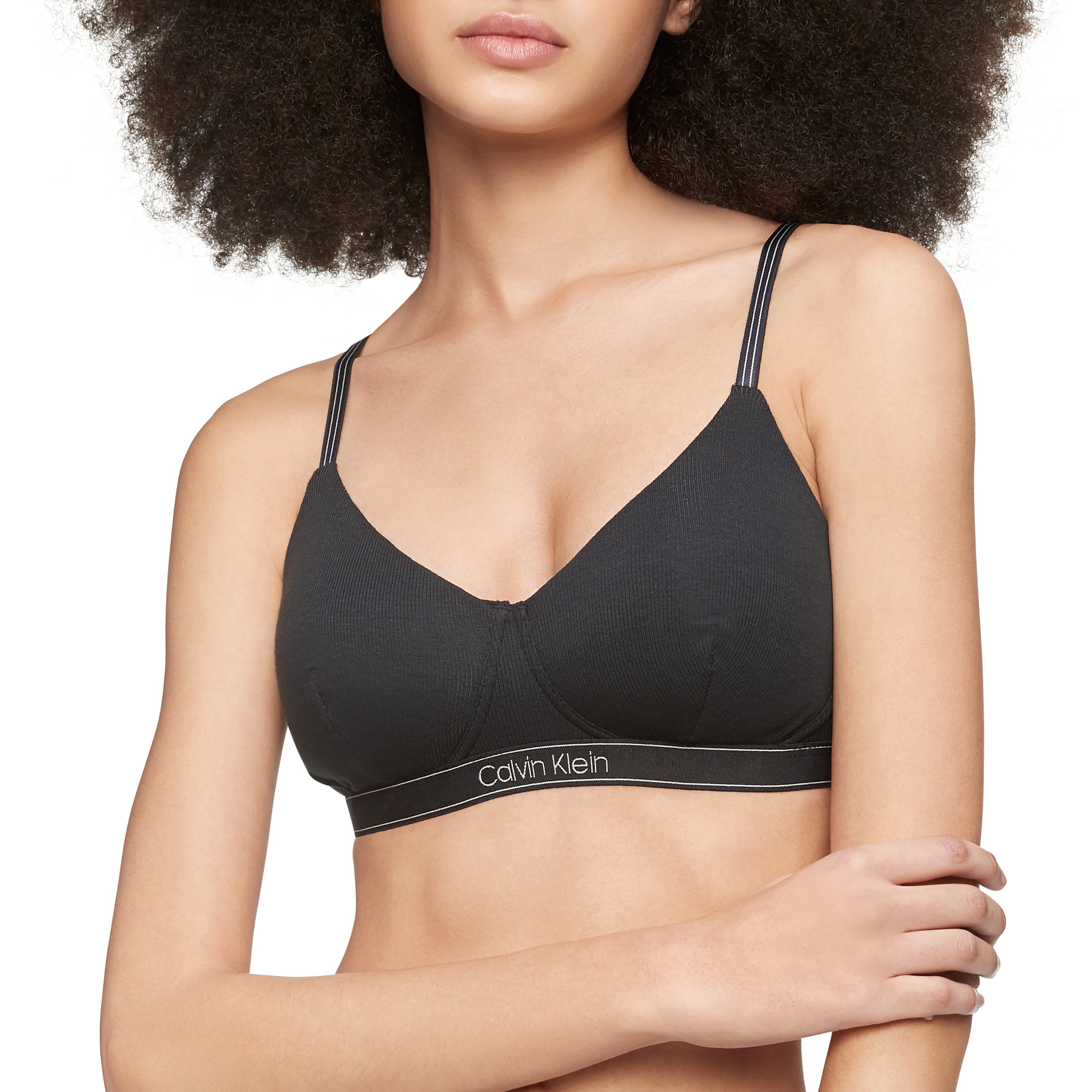 Calvin Klein QF4936 Bold Accents Lightly Lined Bralette (black S