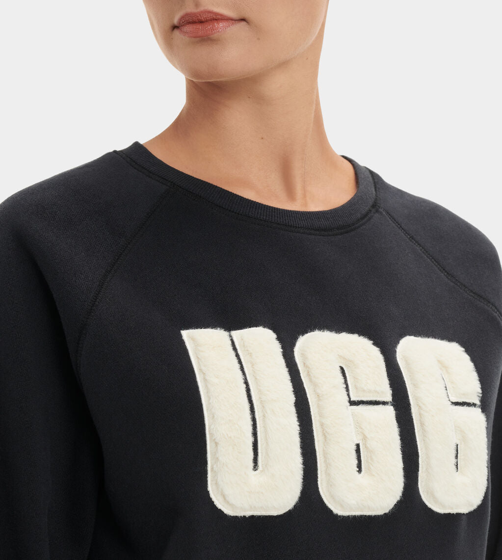 Madeline Fuzzy Logo Crewneck Sweatshirt