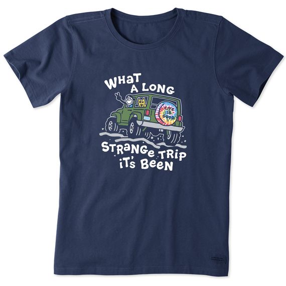 Women Vintage Crusher Lite Strange Trip Tee Shirt