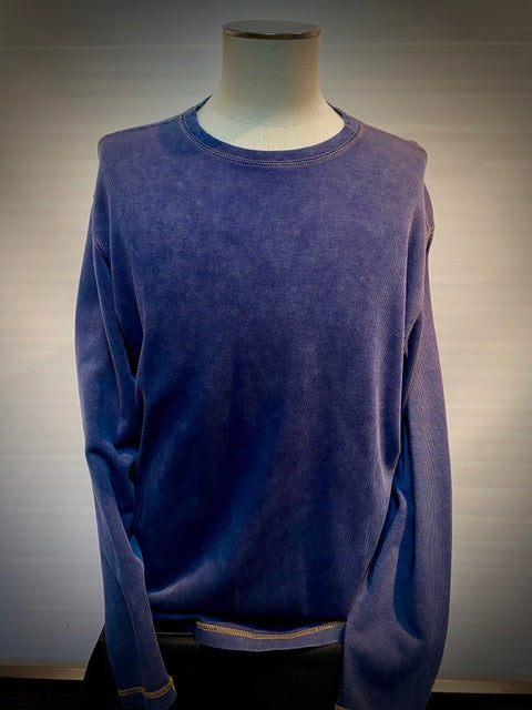 Long Sleeve Rib Crew Neck Tee Shirt