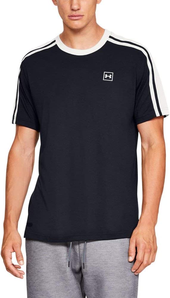 UA Unstoppable Striped Short Sleeve Tee Shirt
