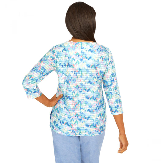 Set Sail Abstract Mini Ruffle Shirt