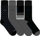 Mens 4 Pack Rayon Dress Crew Sock