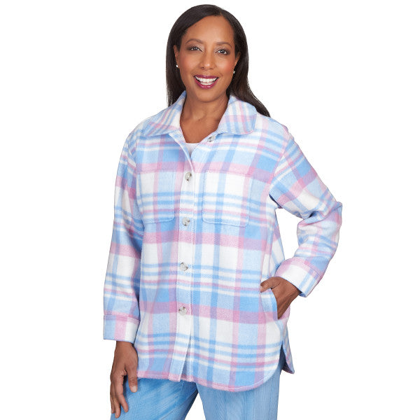 Swiss Chalet Plaid Shirt Jacket