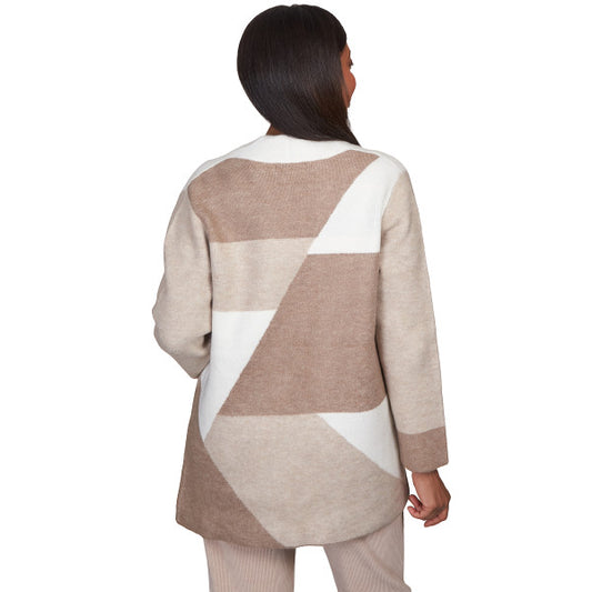 St. Moritz Blocked Cardigan Sweater Plus