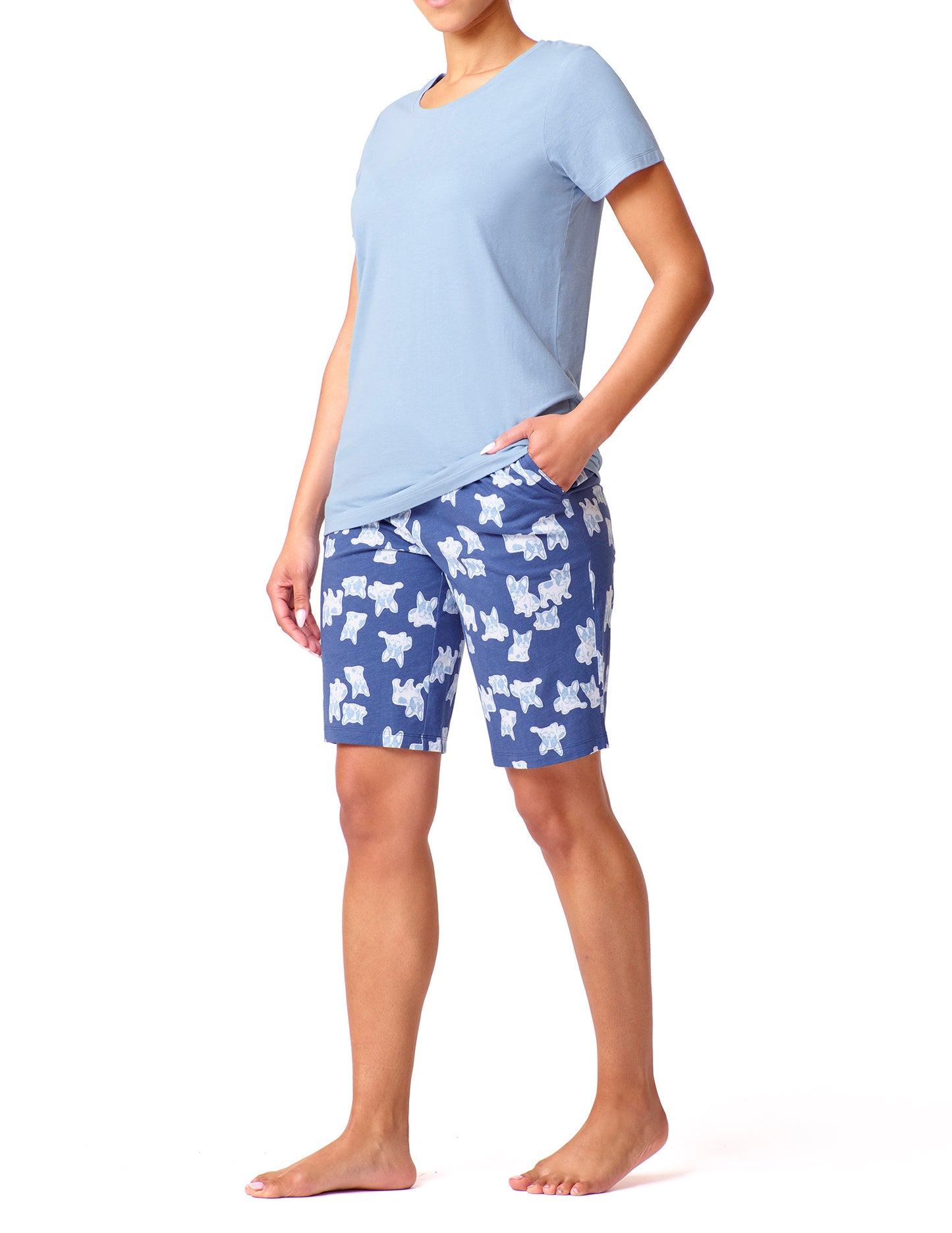 SleepWell Short Sleeve Tee And Bermuda Pajama Set
