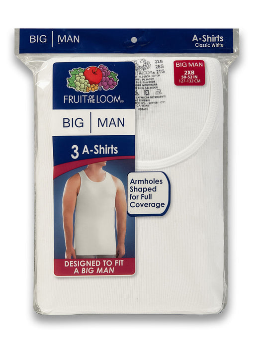 Mens Big Size A Shirt 3 Pack