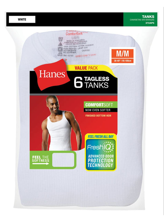 Men's FreshIQ ComfortSoft A-Shirt Undershirt - 6 Pack