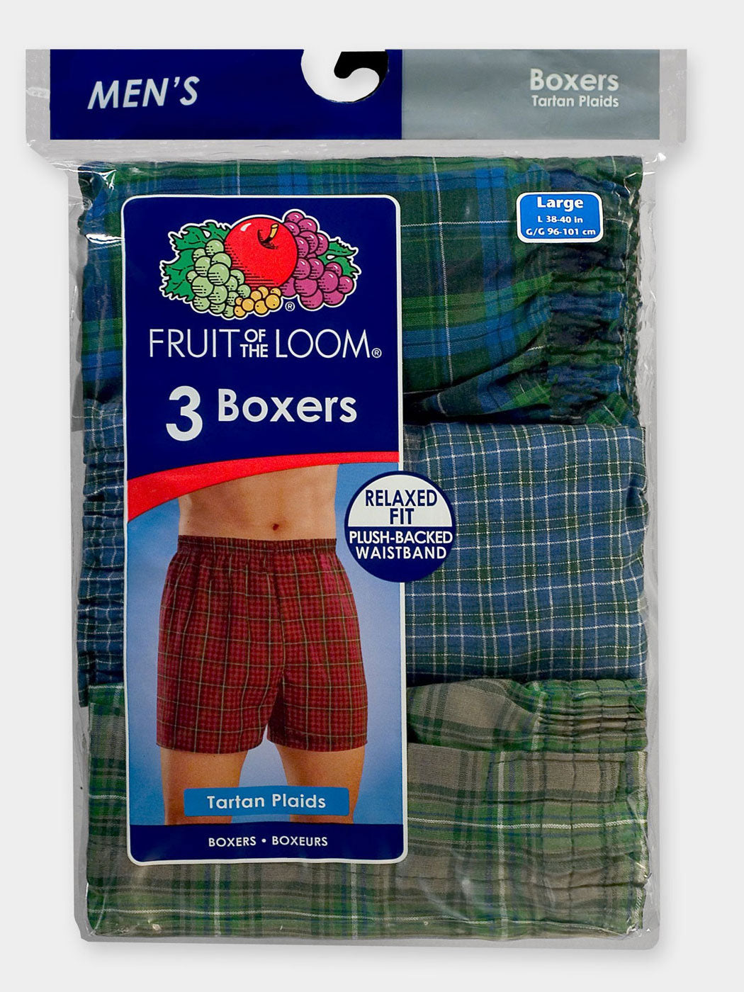 Mens 3 Pack Tartan Plaid Boxers
