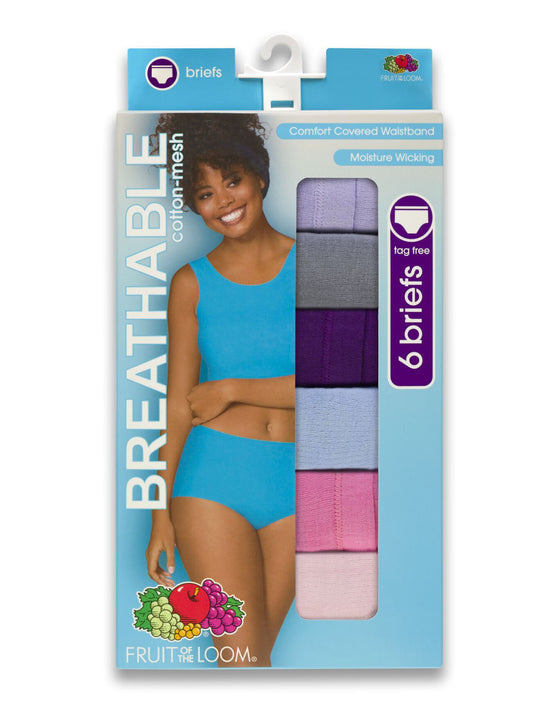 Womens Breathable Cotton Mesh Brief 6 Pack