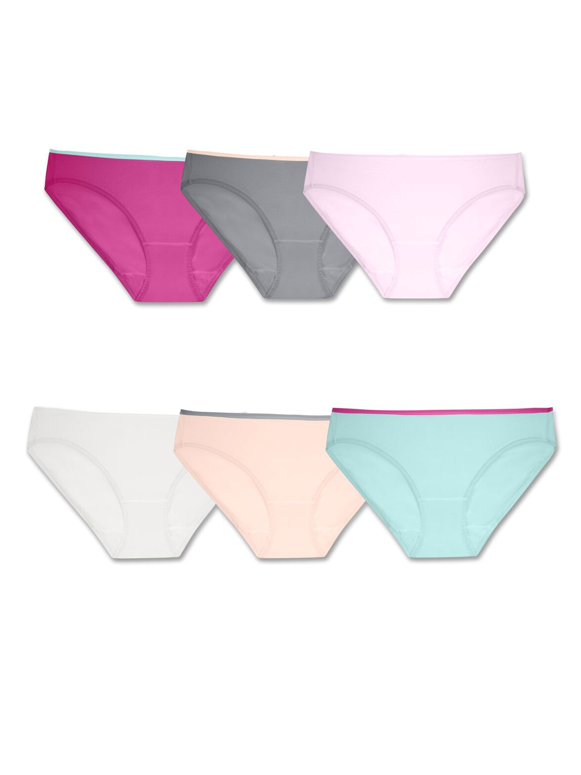 Women's Breathable Micro-Mesh Low-Rise Brief Panty, Assorted 6 Pack