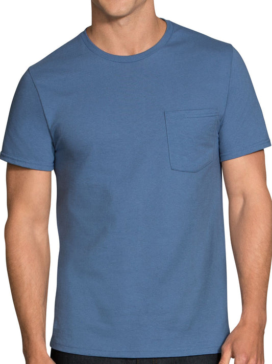 Mens Assorted Fashion Pocket Tee Shirt 6 Pack