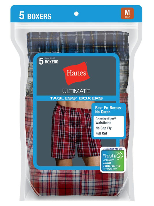 Men's Ultimate FreshIQ Tartan Boxers - 5-Pack