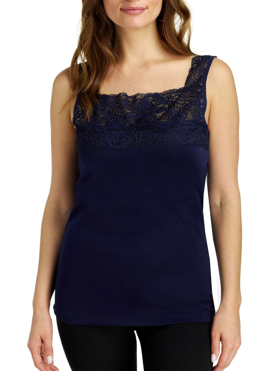 SofTech Square Neck Lace Camisole Plus Size