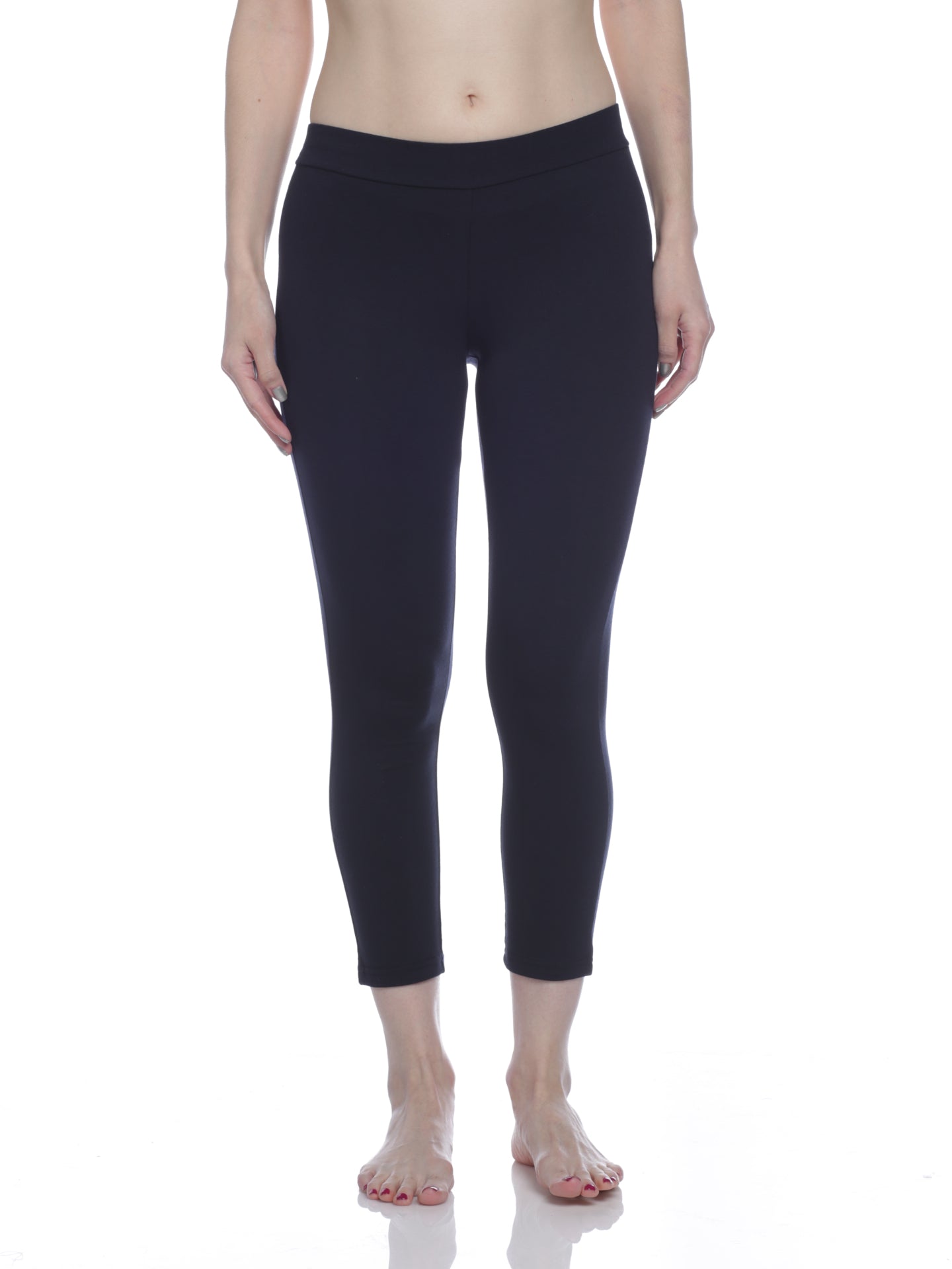 Wide Waistband Blackout Cotton Capri Legging