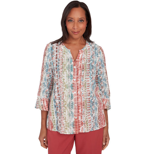 Sedona Sky Vertical Texture Print Shirt