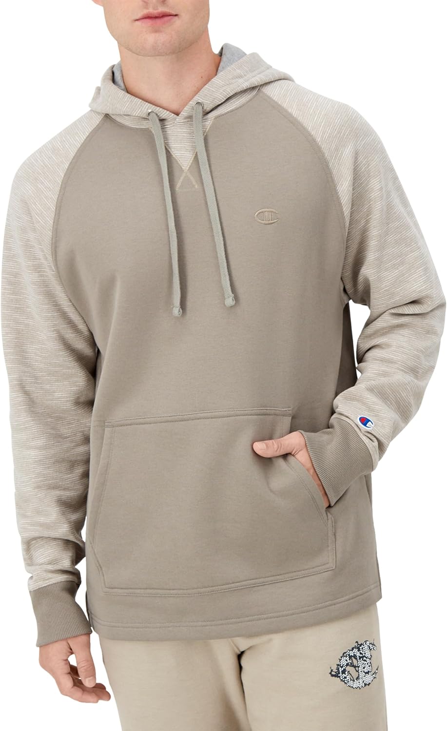 Mens Powerblend Stripe Hoodie