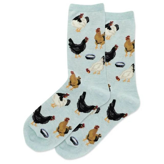 Women Feeding Chickens Socks