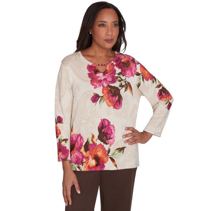 Wine Country Watercolor Floral Sweater