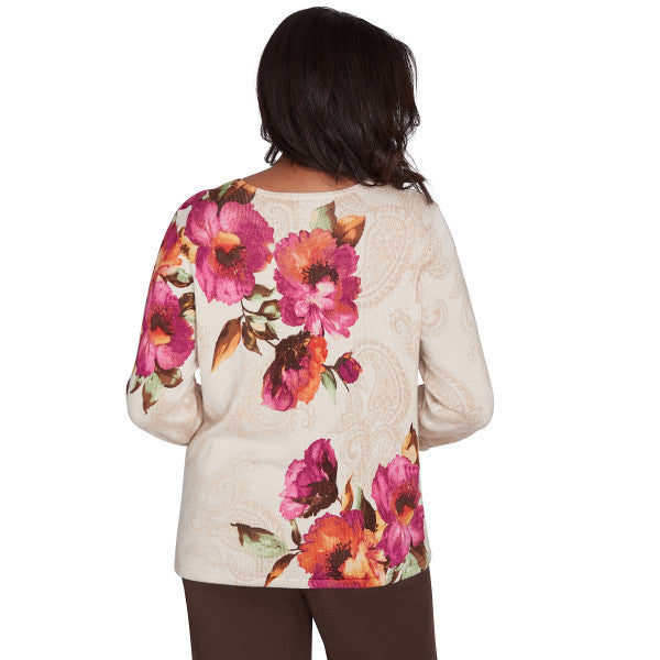 Wine Country Watercolor Floral Sweater