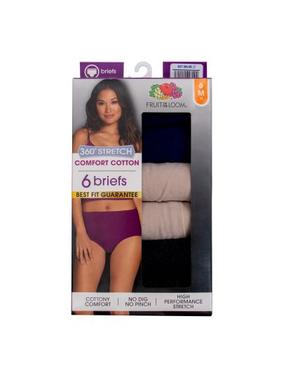 360 Stretch Comfort Cotton Brief Assorted 6 Pack