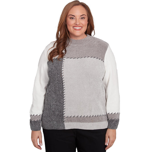 Copenhagen Patchwork Chenille Sweater Plus Size