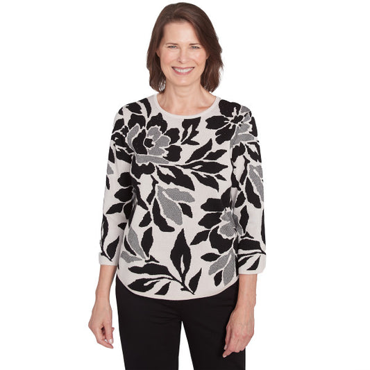 Romancing The Stone Floral Jacquard Sweater