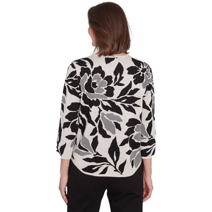 Romancing The Stone Floral Jacquard Sweater