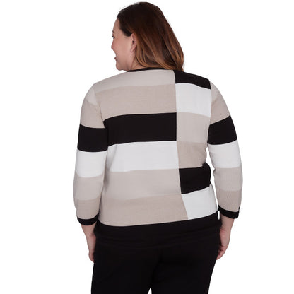 Romancing The Stone Blocked Stripe Sweater Petite