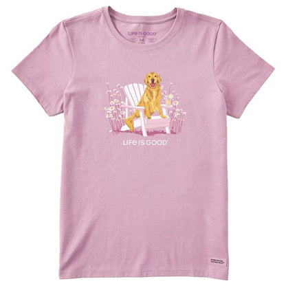 Women Short Sleeve Crusher Tee Golden Retriever