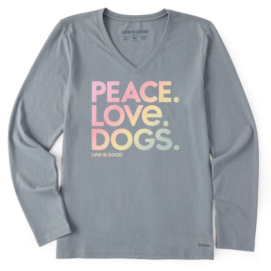 Long Sleeve Crusher Tee Peace Love Dogs