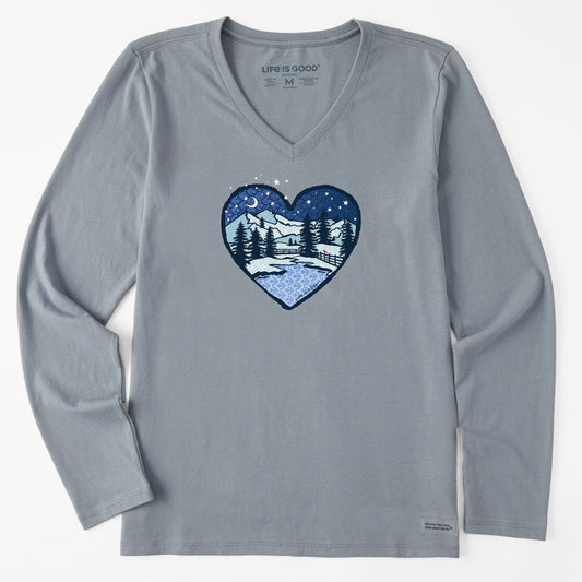 Long Sleeve Crusher Tee Macro Winter Heart