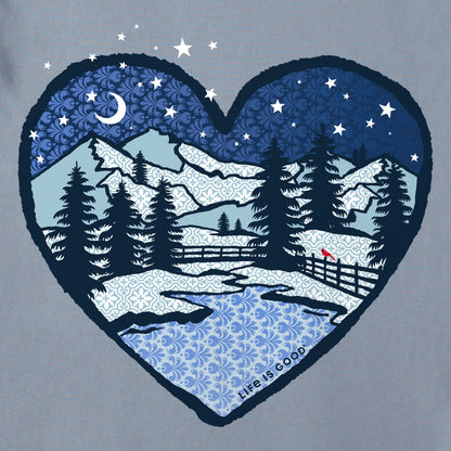 Long Sleeve Crusher Tee Macro Winter Heart