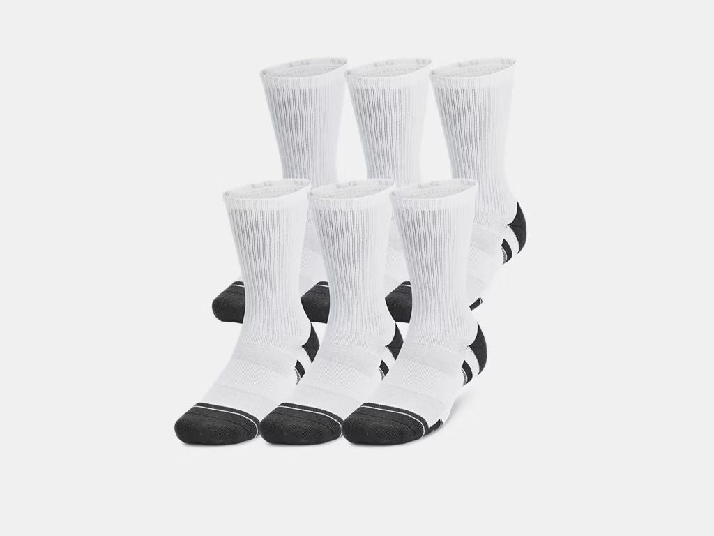 UA Unisex Performance Tech 6 Pack Crew Socks