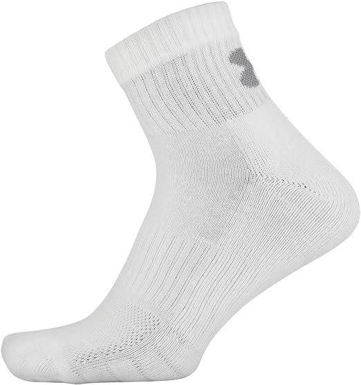 UA Unisex Training Cotton 3 Pack Quarter Socks