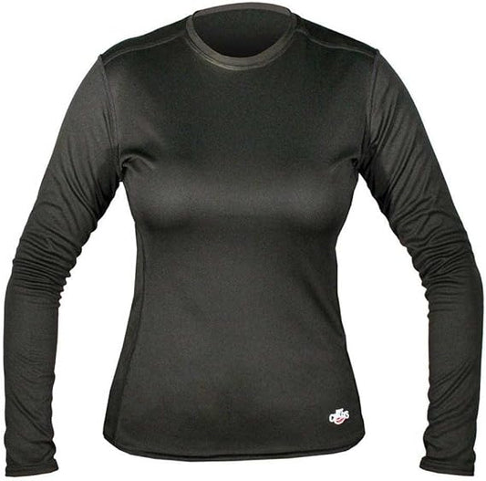 Women Peach Skins Long Sleeve Crew Neck Shirt