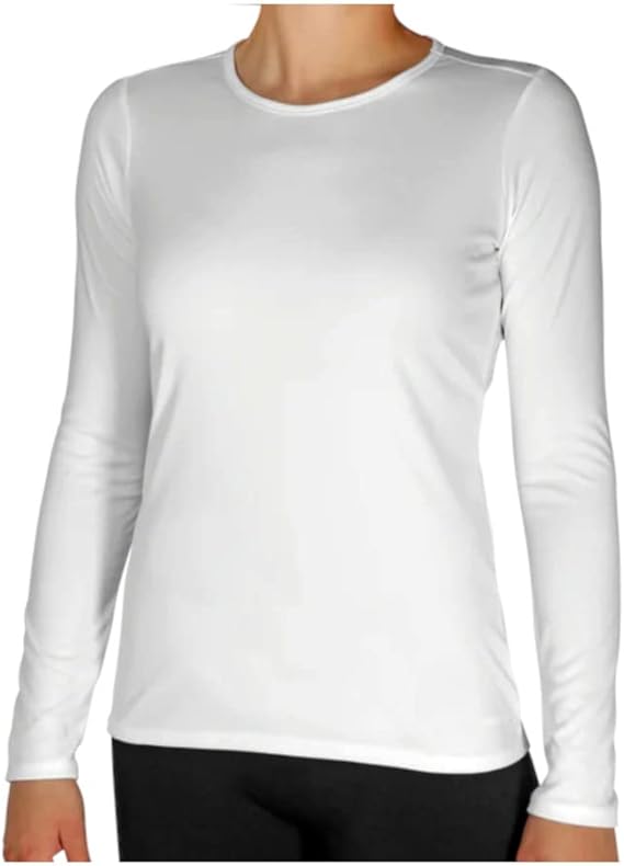 Women Peach Skins Long Sleeve Crew Neck Shirt