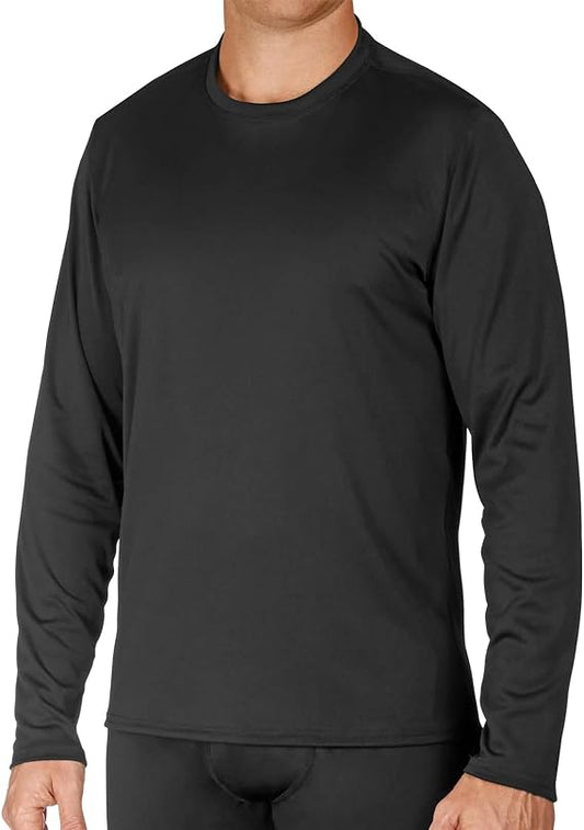 Men Peach Skins Crew Neck Long Sleeve Shirt