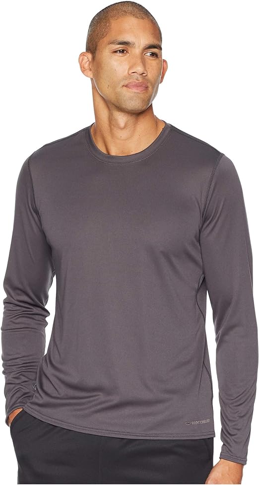 Men Peach Skins Crew Neck Long Sleeve Shirt