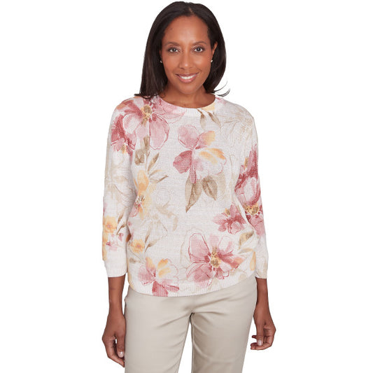 Coming Up Roses Floral Print Sweater