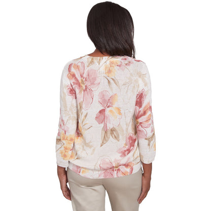 Coming Up Roses Floral Print Sweater