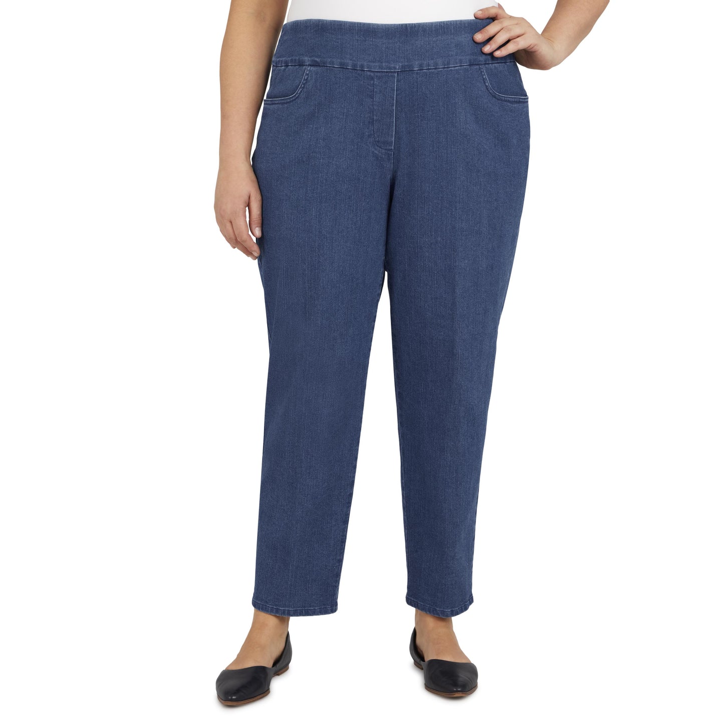 Superstretch Denim Proportioned Short Pants Plus Size