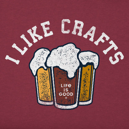 Mens I Like Crafts Long Sleeve Crusher Tee Shirt