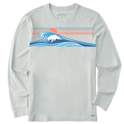 Mens Long Sleeve Crusher Lite Tee Wavy Stripe