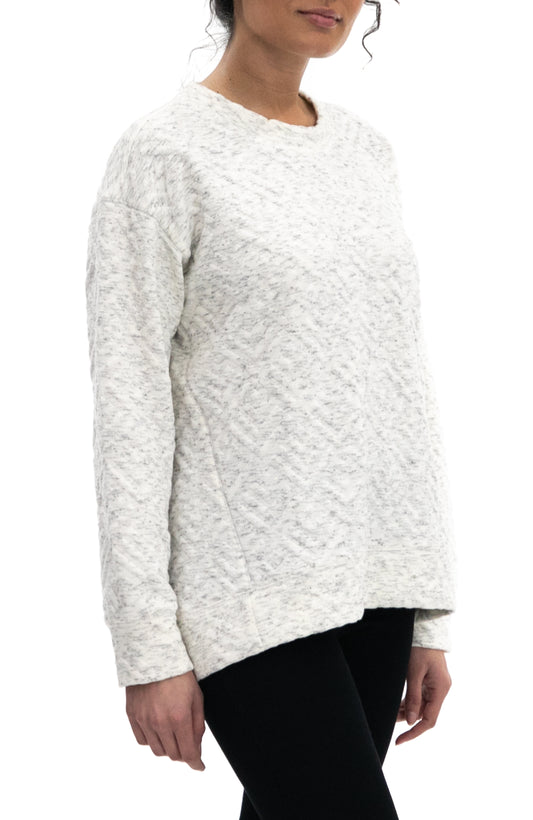 Crew Neck GeoTextured Knit Top