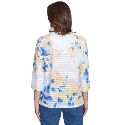 Flower Power Floral Texture Knit Shirt