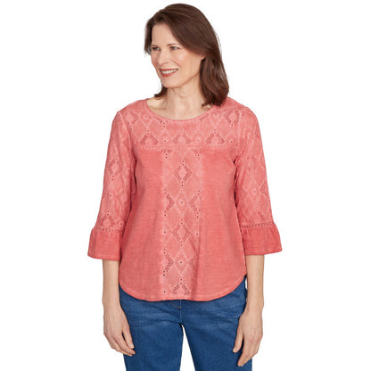 El Paso Knit Spliced Diamond Solid Top