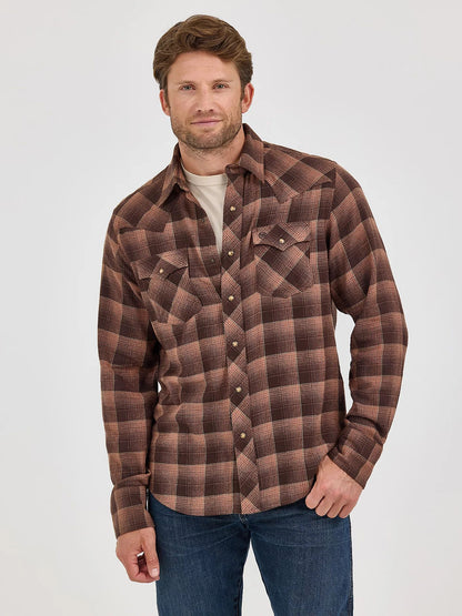 Wrangler Retro Flannel Long Sleeve Snap Shirt Modern Fit
